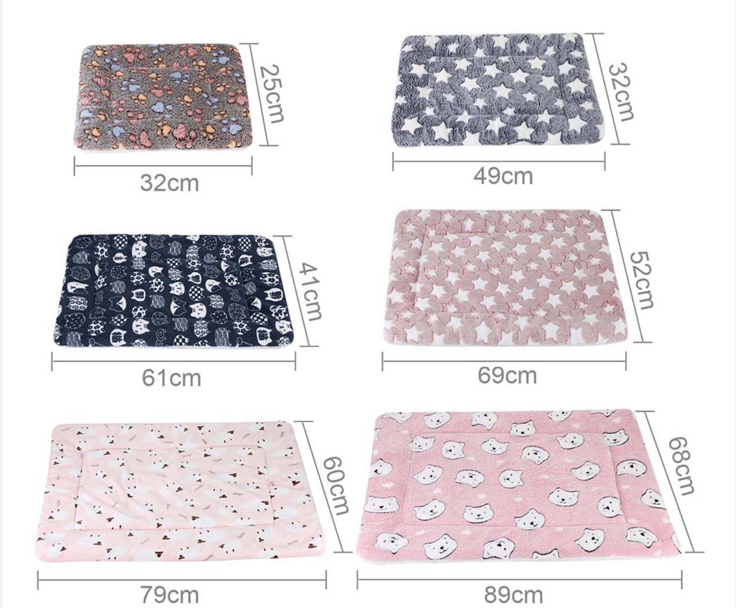 Soft Plush Flannel Fleece Pet Mat / Bed